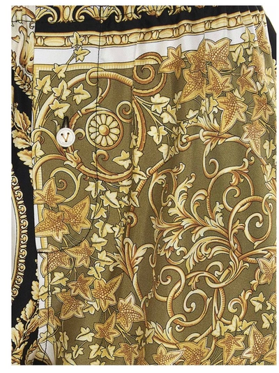 Shop Versace Baroque Print Pyjama Pants In Multi