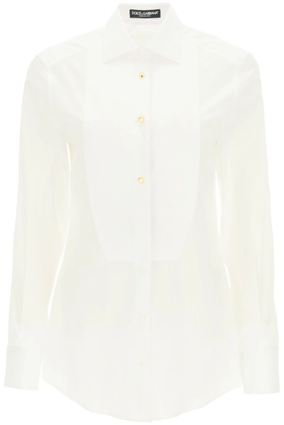 Shop Dolce & Gabbana Tuxedo Shirt In White