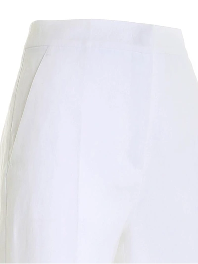 Shop Max Mara Straight Leg Pants In White