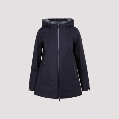 Shop Herno Hooded Flare Jacket In Blue