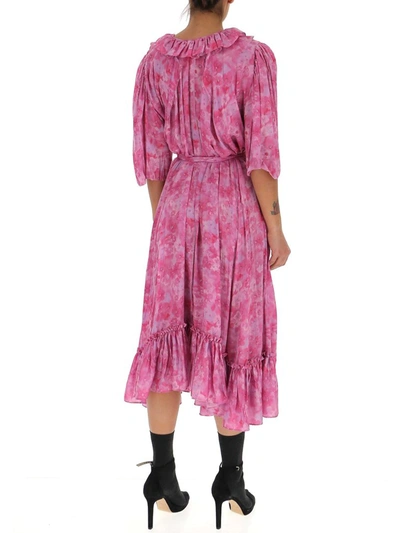 Shop Balenciaga Ruffled Wrap Dress In Pink