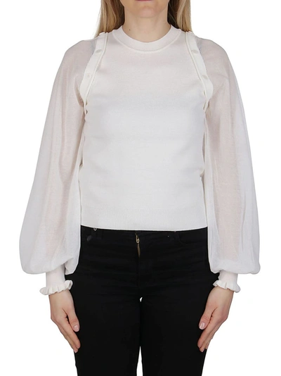 Shop Jw Anderson Detachable Sheer Long Sleeve Top In White