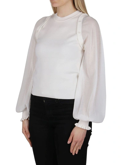 Shop Jw Anderson Detachable Sheer Long Sleeve Top In White