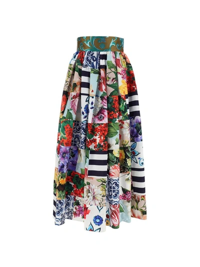 Shop Dolce & Gabbana Patchwork Maxi Skirt In Multi