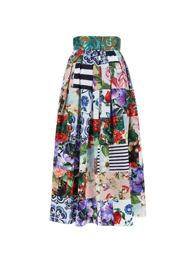 Shop Dolce & Gabbana Patchwork Maxi Skirt In Multi