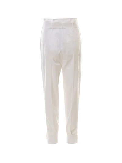 Shop Max Mara Eburnea Belted Trousers In White