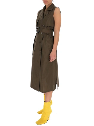 Shop Max Mara Bora Shantung Midi Dress In Brown