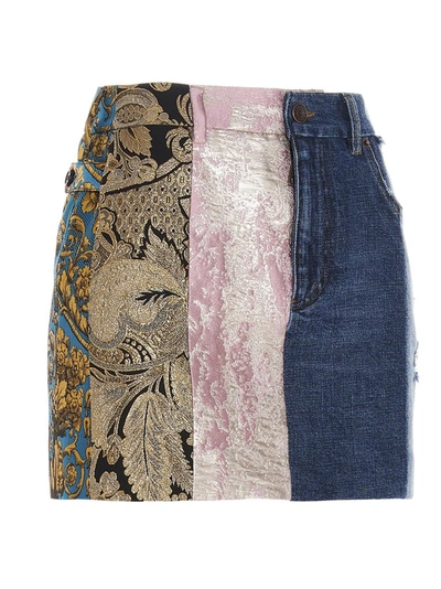 Shop Dolce & Gabbana Patchwork Mini Skirt In Multi