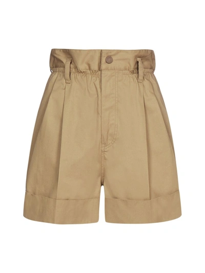 Shop Moncler Paperbag Bermuda Shorts In Beige
