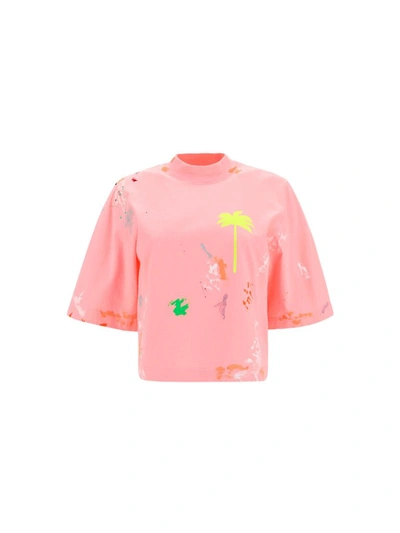 Shop Palm Angels Palm Tree Cropped T In Pink