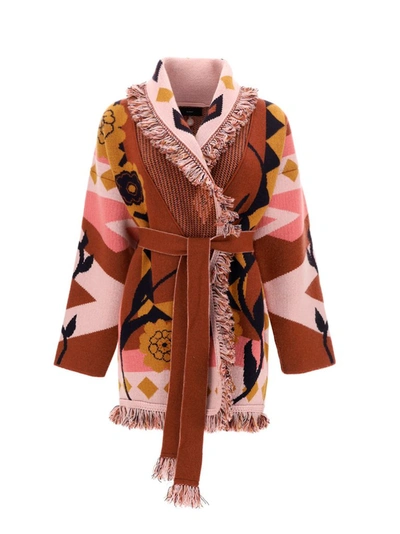 Shop Alanui Desert Bloom Cardigan In Multi