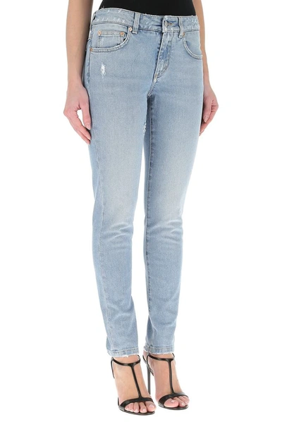 Shop Givenchy Distressed Skinny Jeans In Blue