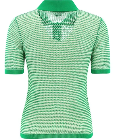 Shop Bottega Veneta Knit Polo Shirt In Green