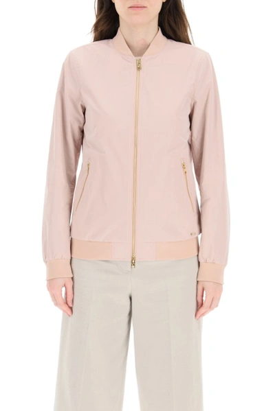 Shop Woolrich Charlotte Zipped Bomber Jacket In Pink