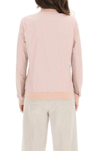 Shop Woolrich Charlotte Zipped Bomber Jacket In Pink