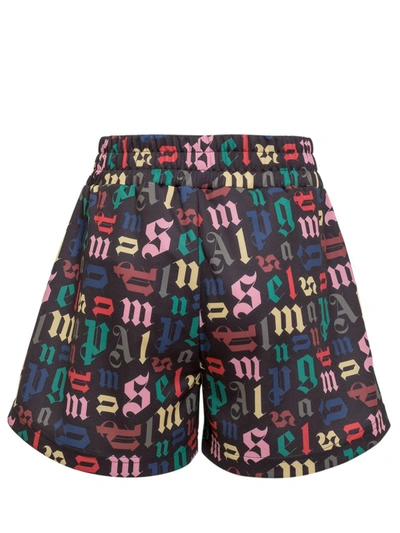 Shop Palm Angels Allover Logo Shorts In Multi