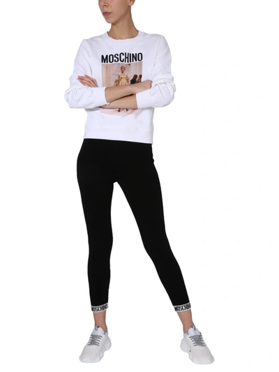 Shop Moschino Printed Sweatshirt In White