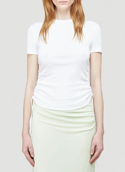 Shop Helmut Lang Cut Out T In White