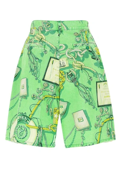 Shop Etro Printed Bermuda Shorts In Green