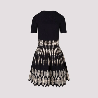 Shop Alaïa Jacquard Knit Flared Dress In Multi