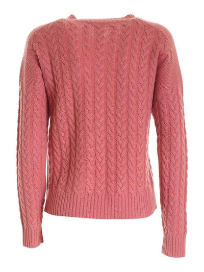 Shop Max Mara Cable Knit Sweater In Pink