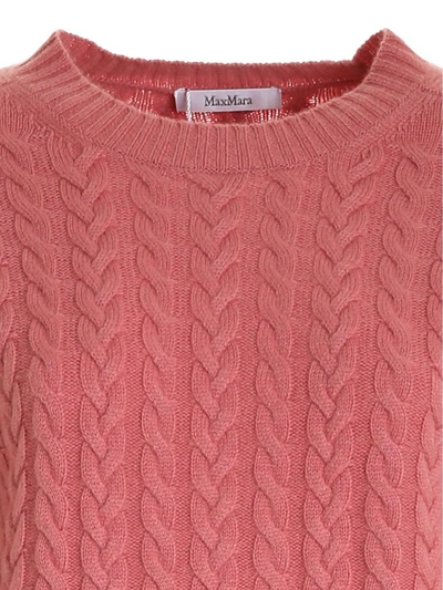 Shop Max Mara Cable Knit Sweater In Pink