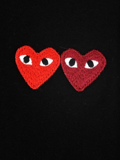 Shop Comme Des Garçons Play Double Heart Patch T In Black