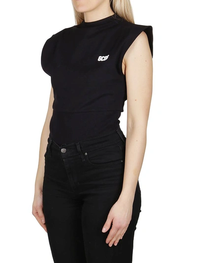 Shop Gcds Logo Print Bodysuit In Black