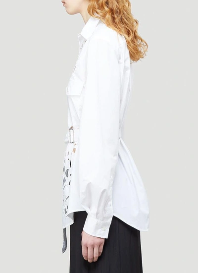 Shop Jw Anderson Belted Bell Sleeve Shirt In White