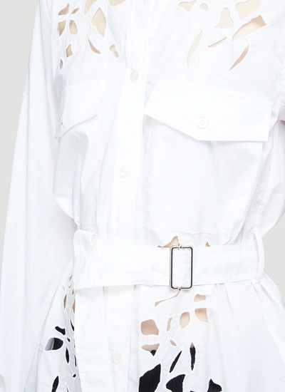 Shop Jw Anderson Belted Bell Sleeve Shirt In White