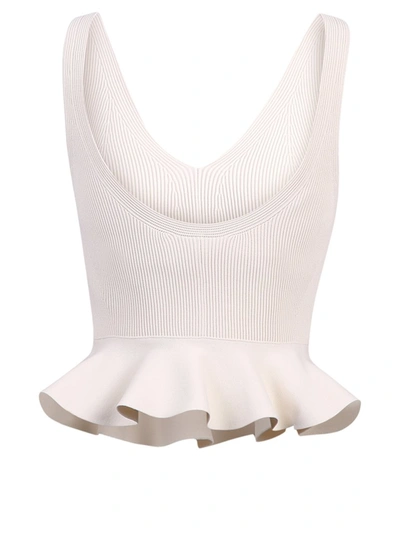 Shop Alexander Mcqueen Frilled Tank Top In White