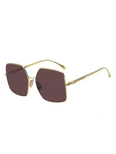 Shop Fendi Eyewear Square Frame Sunglasses In Gold