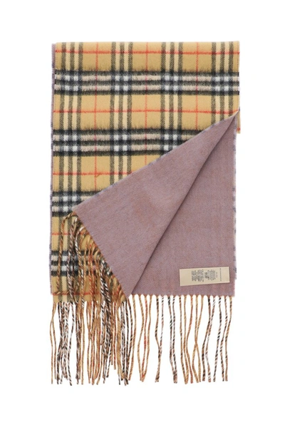 Shop Burberry Vintage Check Reversible Scarf In Multi