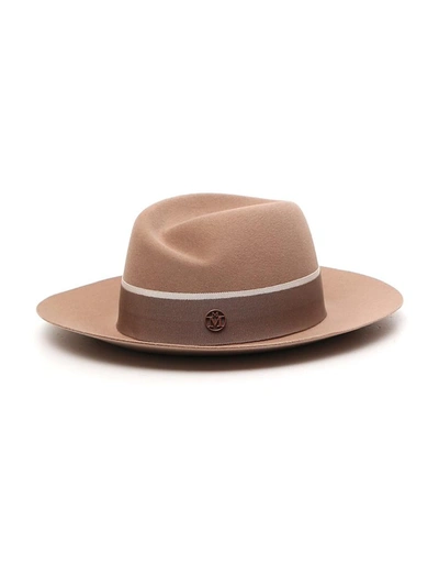 Shop Maison Michel Virginie Fedora Hat In Beige