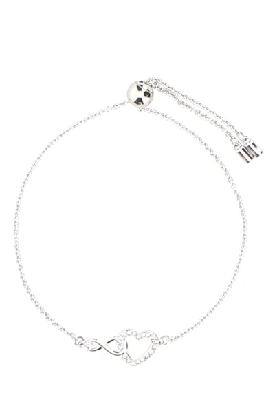 Shop Swarovski Infinity Heart Bracelet In Silver