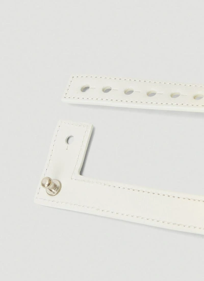Shop Balenciaga Cash Logo Print Bracelet In White