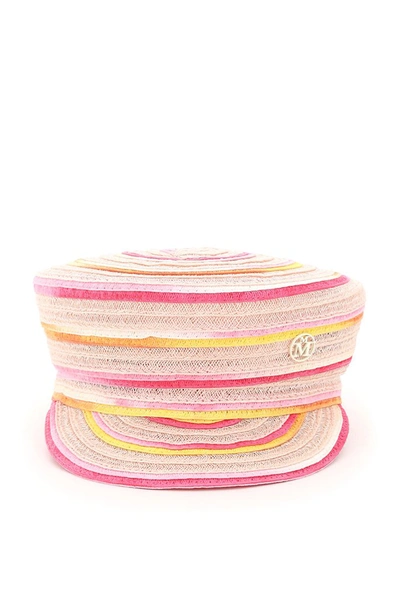 Shop Maison Michel Abby Beret Hat In Multi