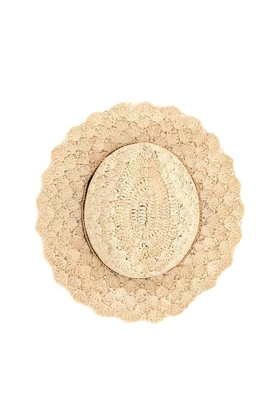 Shop Valentino X Borsalino Logo Embroidered Crochet Hat In Beige