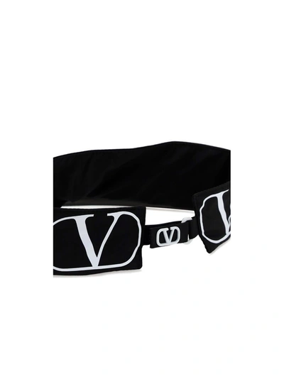 Shop Valentino Vlogo Printed Visor In Black