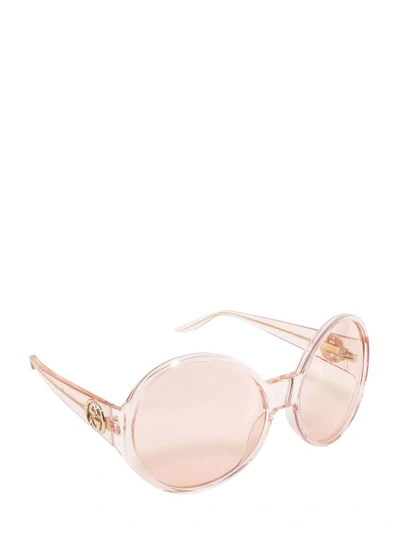 Shop Gucci Eyewear Oversized Round Frame Sunglasses In Pink