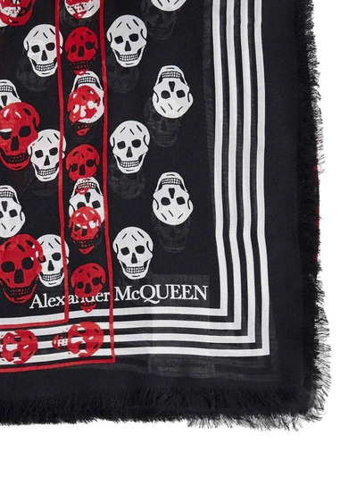 Shop Alexander Mcqueen Skull Printed Scarf In Multi