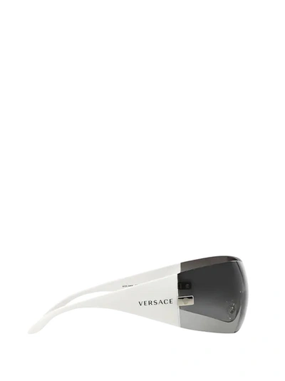 Shop Versace Eyewear Shield Frame Sunglasses In White