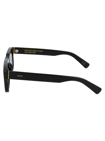 Shop Retrosuperfuture Augusto Rectangular Frame Sunglasses In Black
