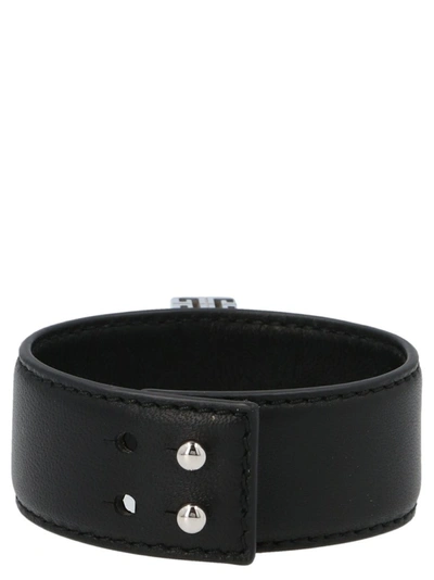 Shop Givenchy 4g Padlock Bracelet In Black