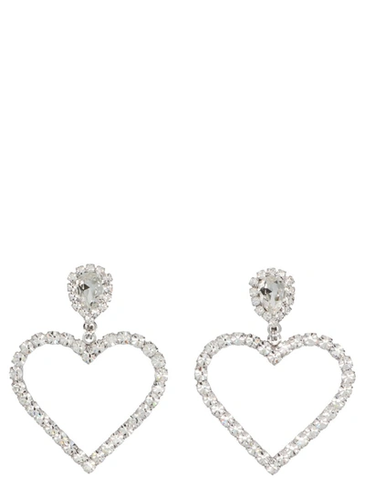 Shop Alessandra Rich Crystal Heart Clip In Silver