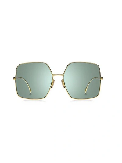 Shop Fendi Eyewear Square Frame Sunglasses In Gold