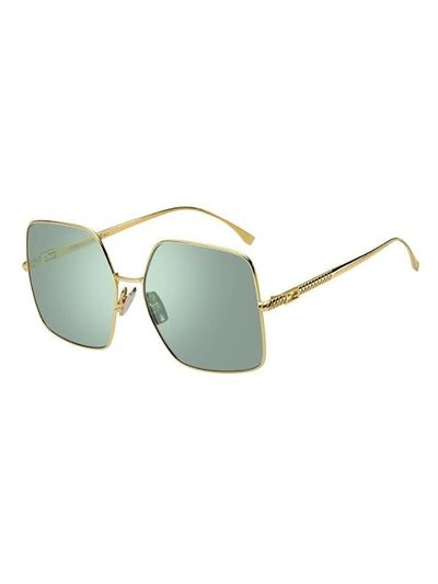 Shop Fendi Eyewear Square Frame Sunglasses In Gold