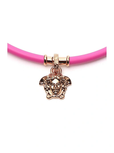 Shop Versace Medusa Charm Choker Necklace In Pink