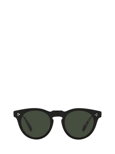 Shop Oliver Peoples Round Frame Sunglasses In Black