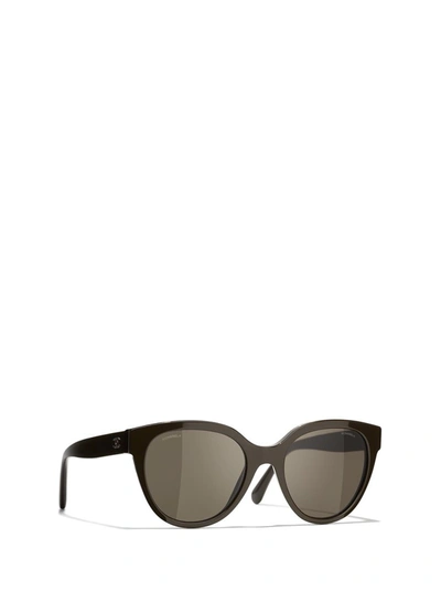 Pre-owned Chanel Butterfly Sunglasses In Brown